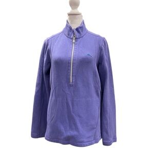 Tommy Bahama Purple Half-Zip Sweatshirt w/ Kangaroo Pocket | Women’s M